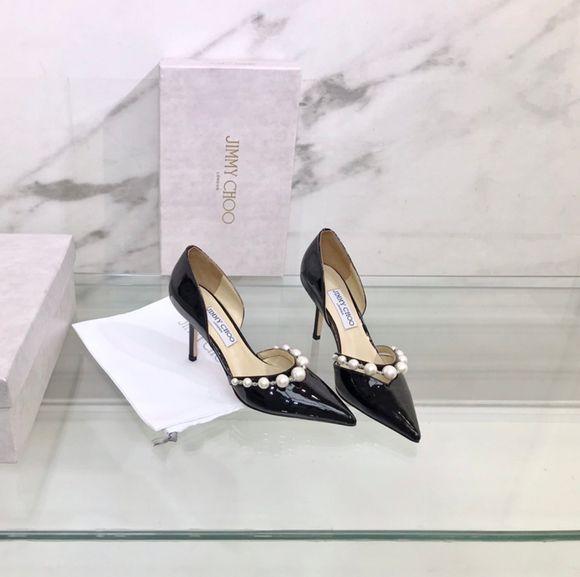 JIMMY CHOO Aurelie 85 Pearl-Embellished Heel Pumps for Women