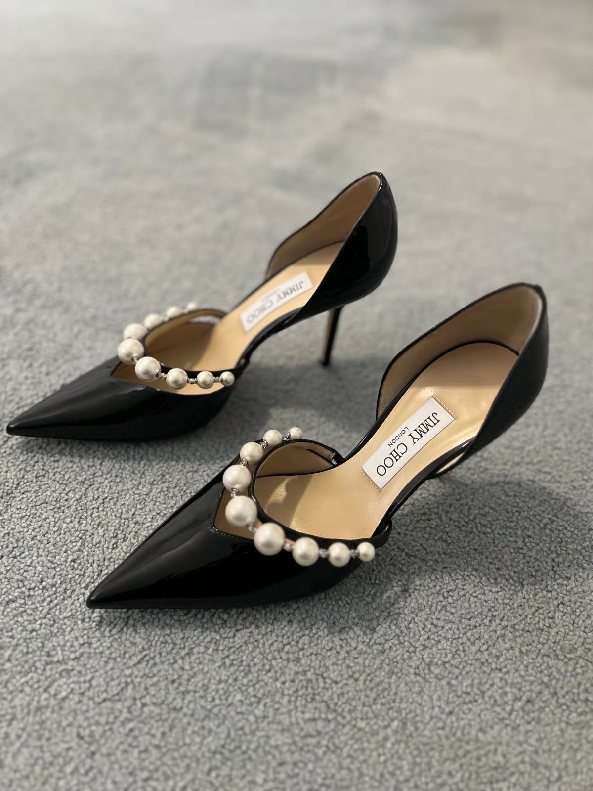 JIMMY CHOO Aurelie 85 Pearl-Embellished Heel Pumps for Women