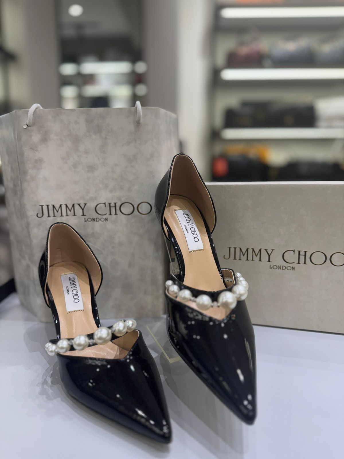 JIMMY CHOO Aurelie 85 Pearl-Embellished Heel Pumps for Women