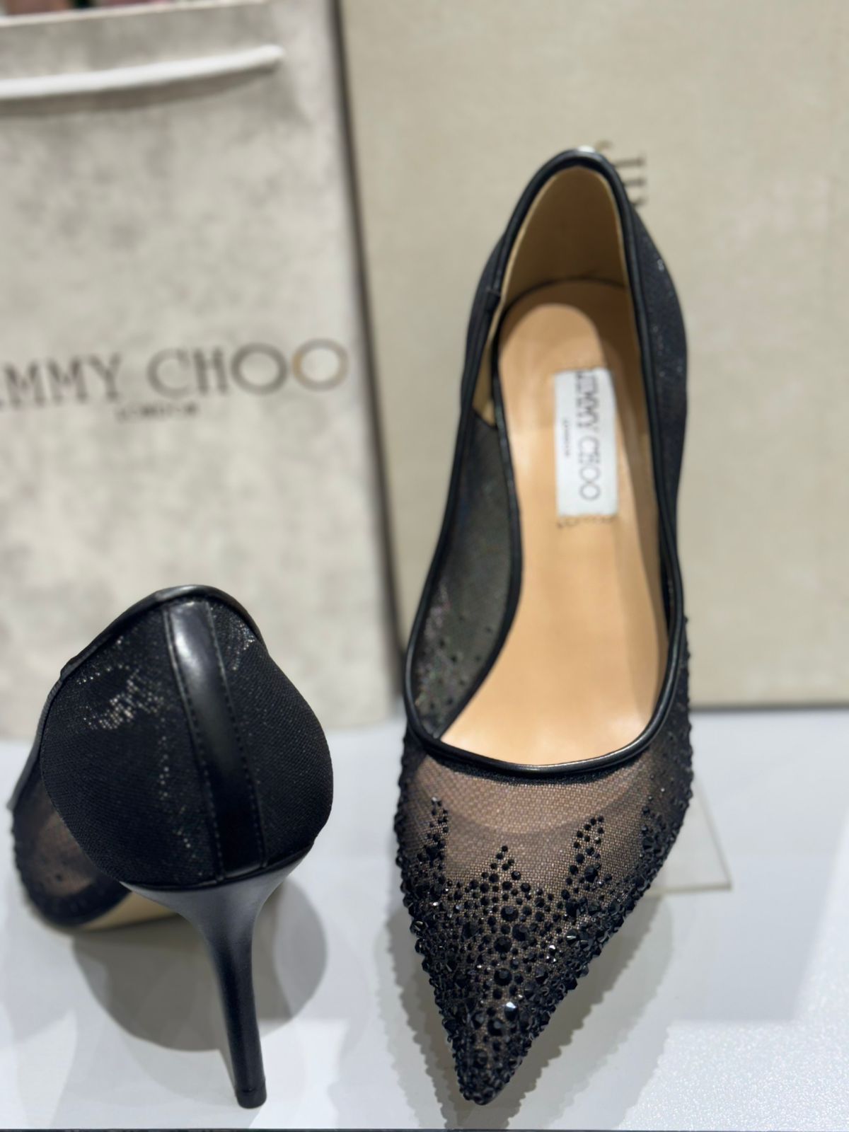 JIMMY CHOO Aurelie 85 Pearl-Embellished Heel Pumps for Women