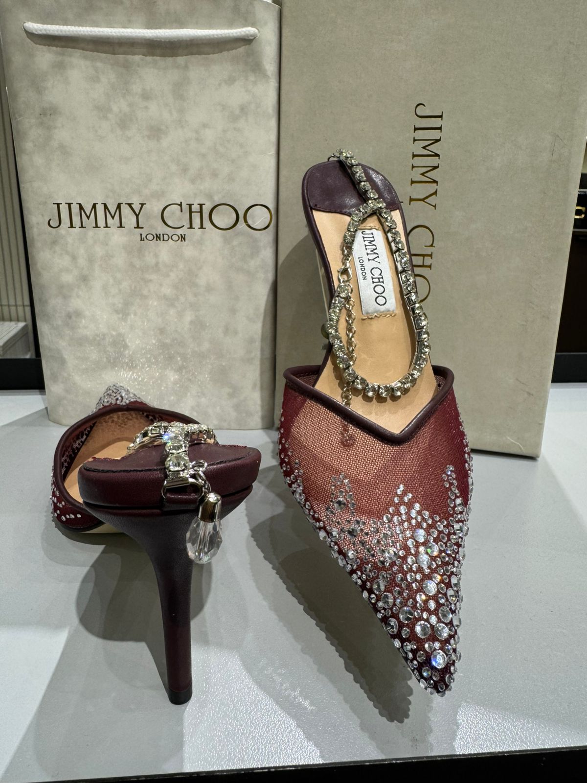 JIMMY CHOO Aurelie 85 Pearl-Embellished Heel Pumps for Women