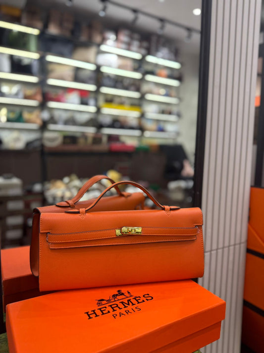 Luxury Brand Her-mes Kelly Cut Clutch Bag for Women