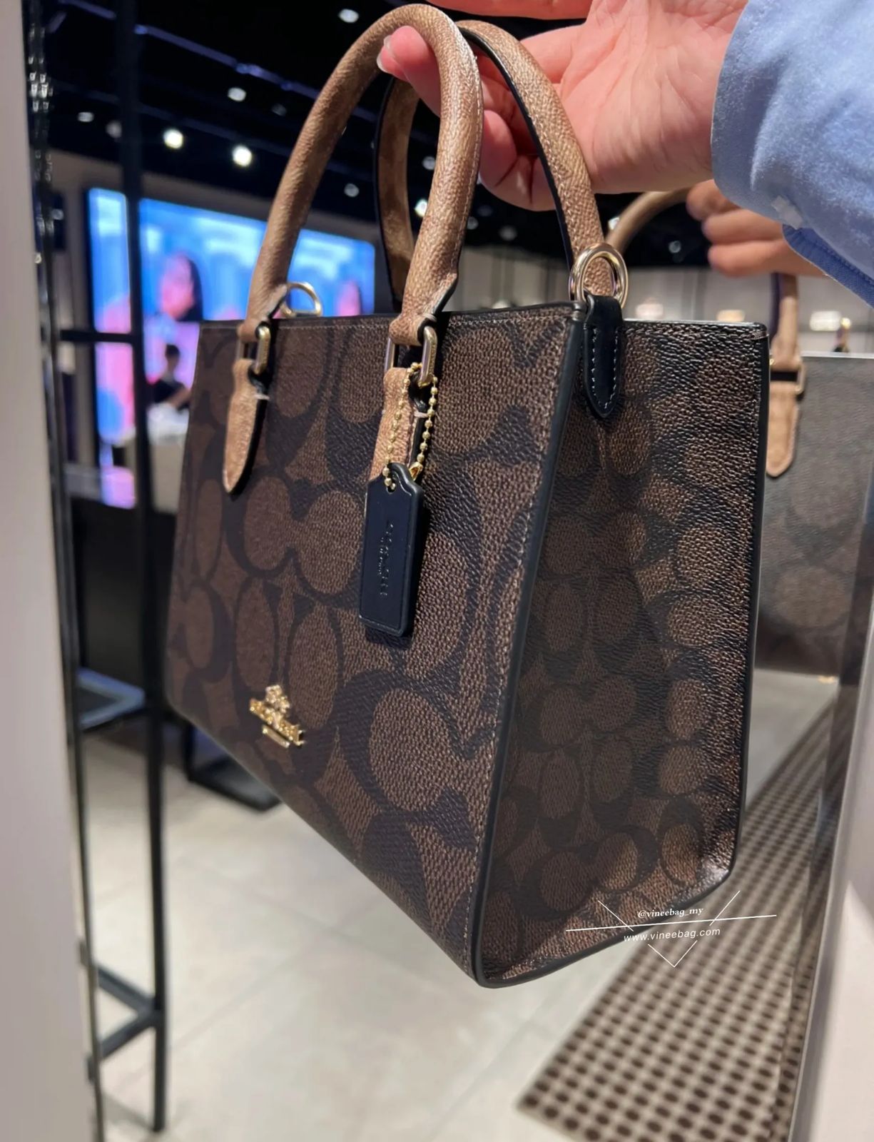 Luxury Brand COA CH Maggie Small Tote Bag In Blocked Signature Canvas Shoulder bag for Women