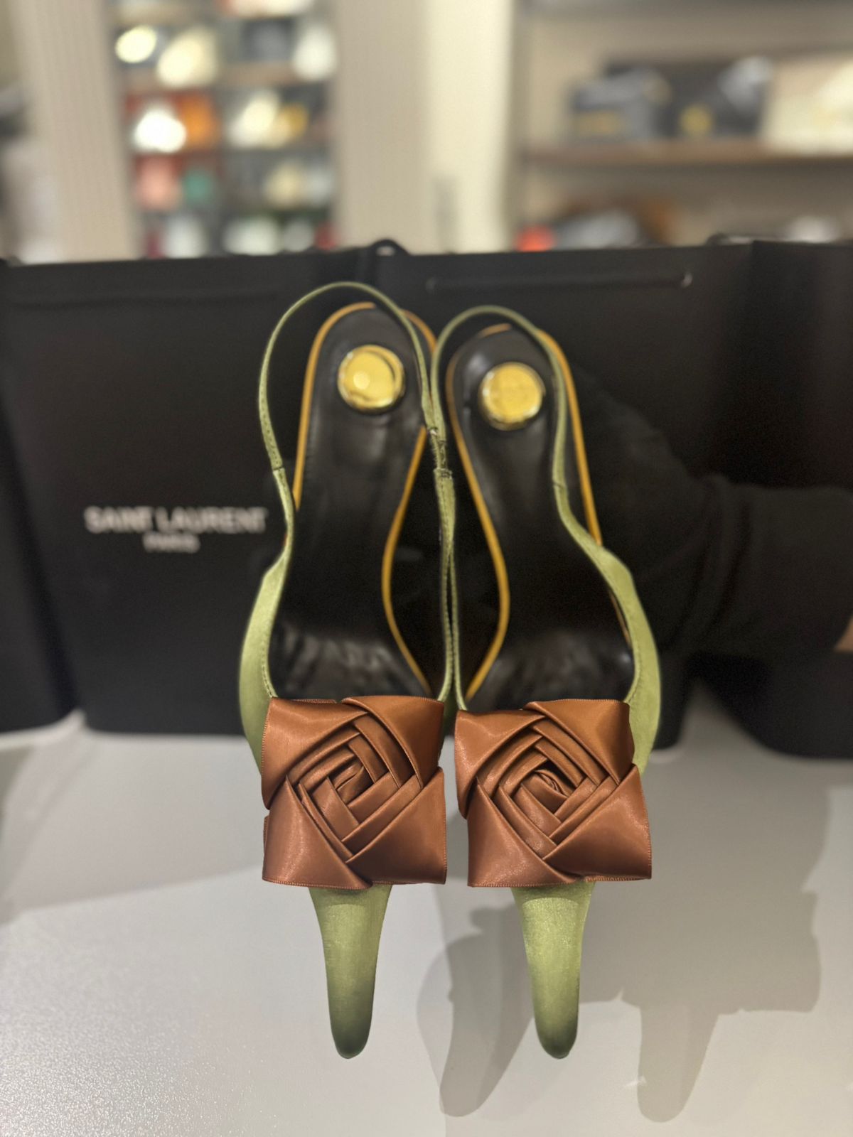 Premium Y-S-L Amalia Slingback Heels for Women