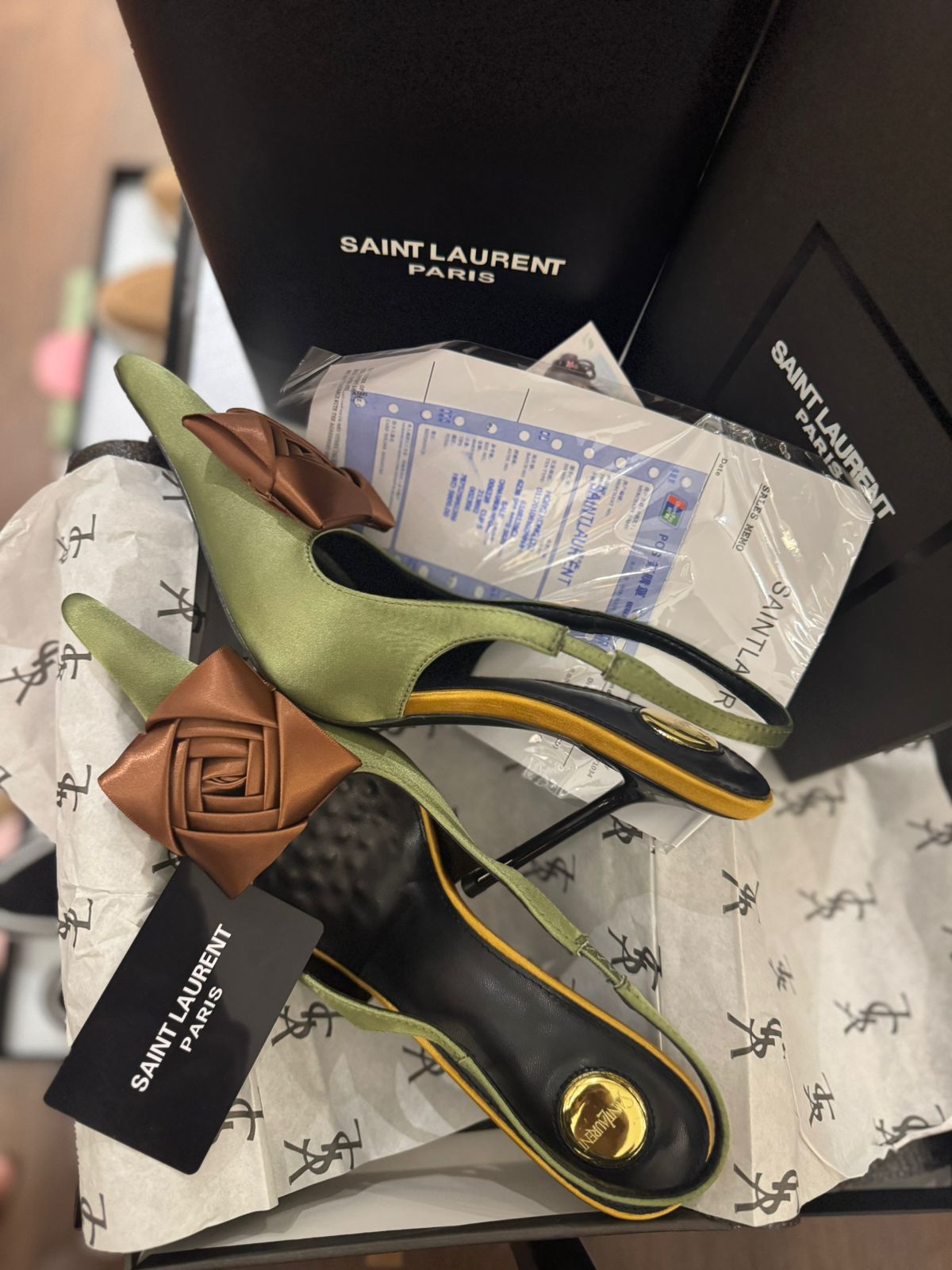 Premium Y-S-L Amalia Slingback Heels for Women