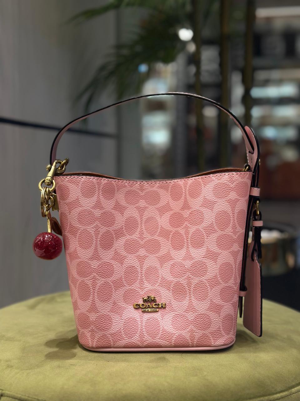 Famous Co-ach Pink Bucket bag for Women