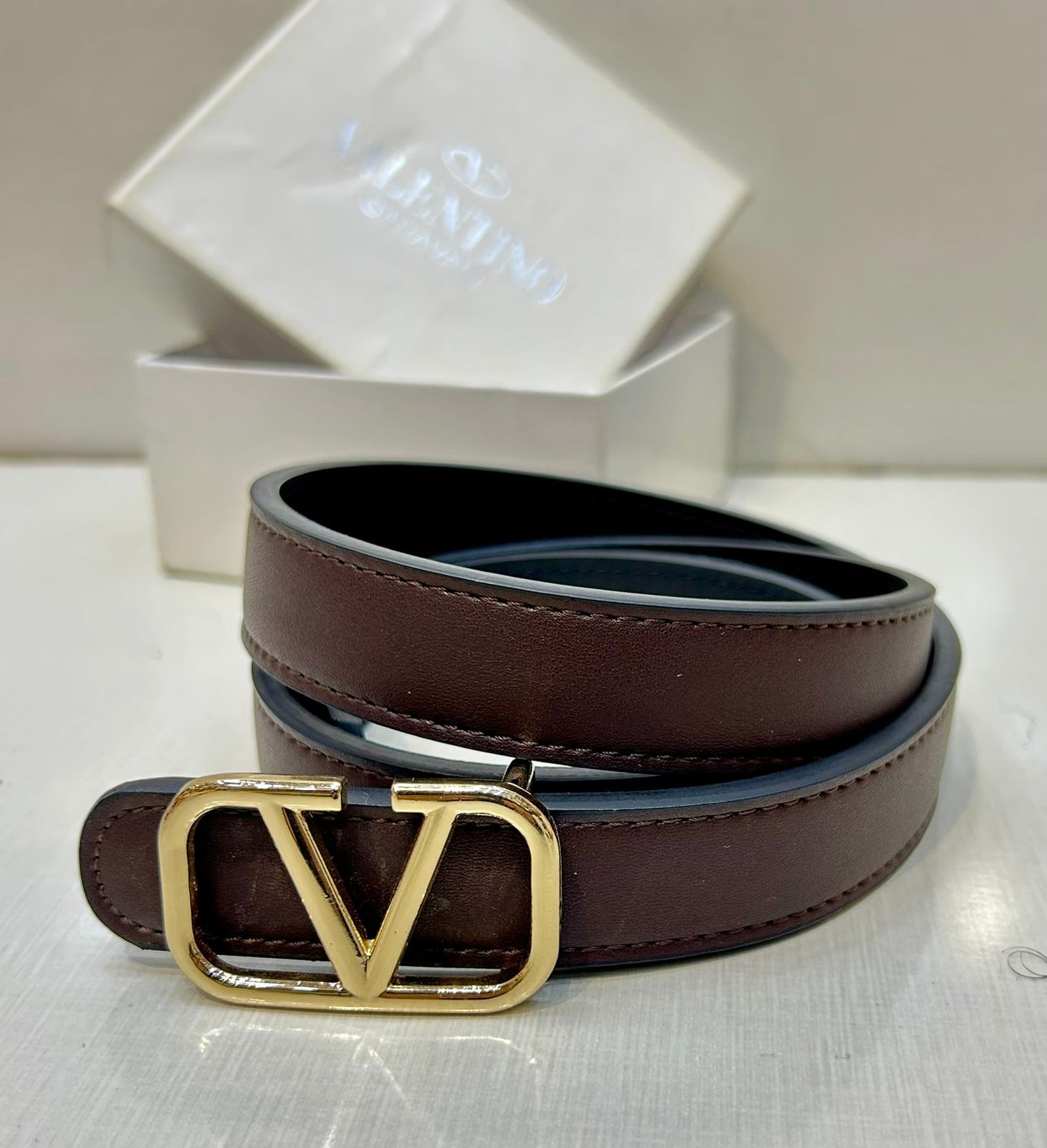 VLTN Brown Belts for Women