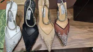 Jimmy Choo Saeda Crystal Ankel Heels for Women