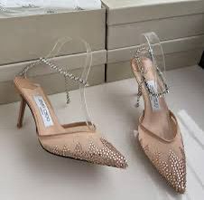 Jimmy Choo Saeda Crystal Ankel Heels for Women