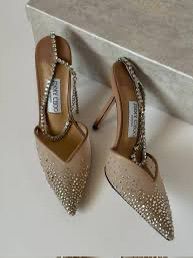 Jimmy Choo Saeda Crystal Ankel Heels for Women