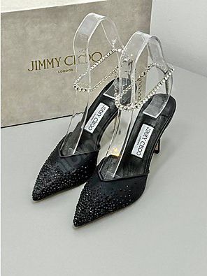 Jimmy Choo Saeda Crystal Ankel Heels for Women