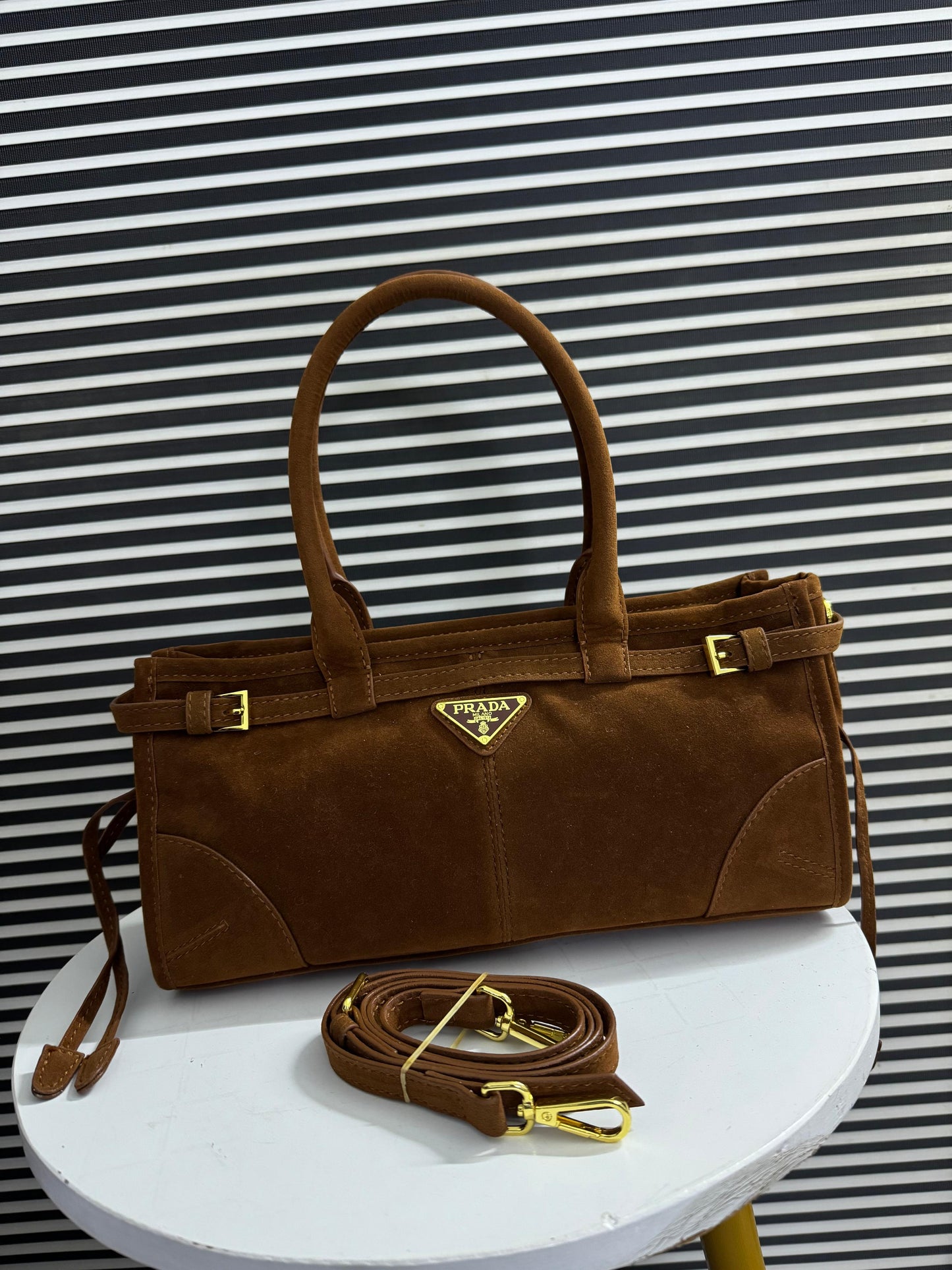 Premium Prda Bonnie Medium Suede Handbag for Women