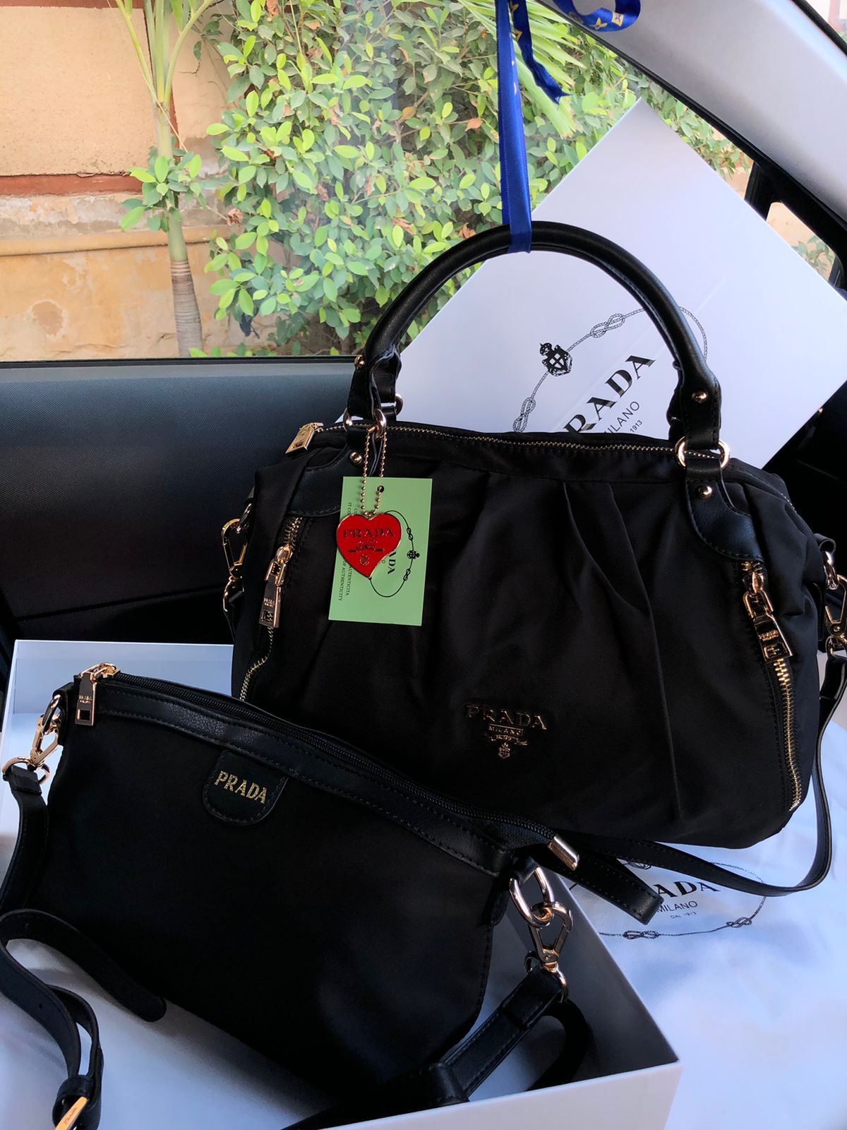 Prda Bag with Pouch Shoulder bag for Women