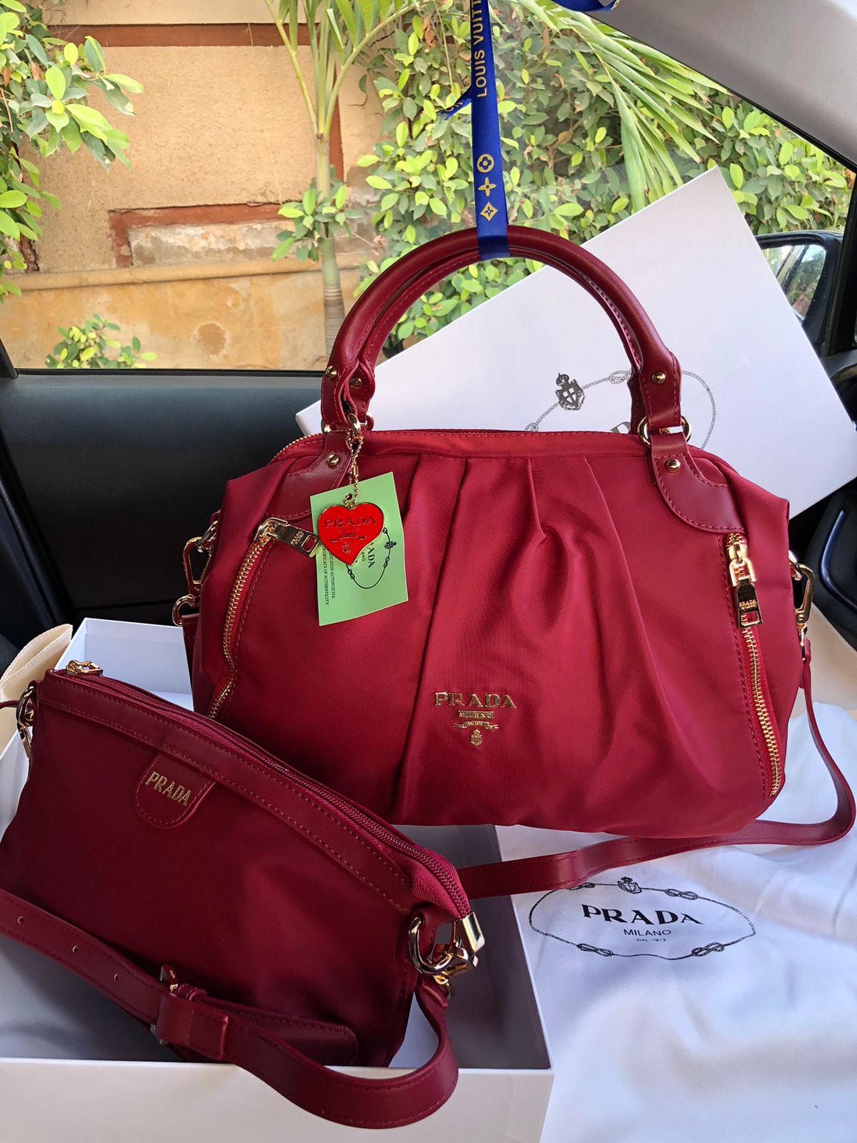Prda Bag with Pouch Shoulder bag for Women