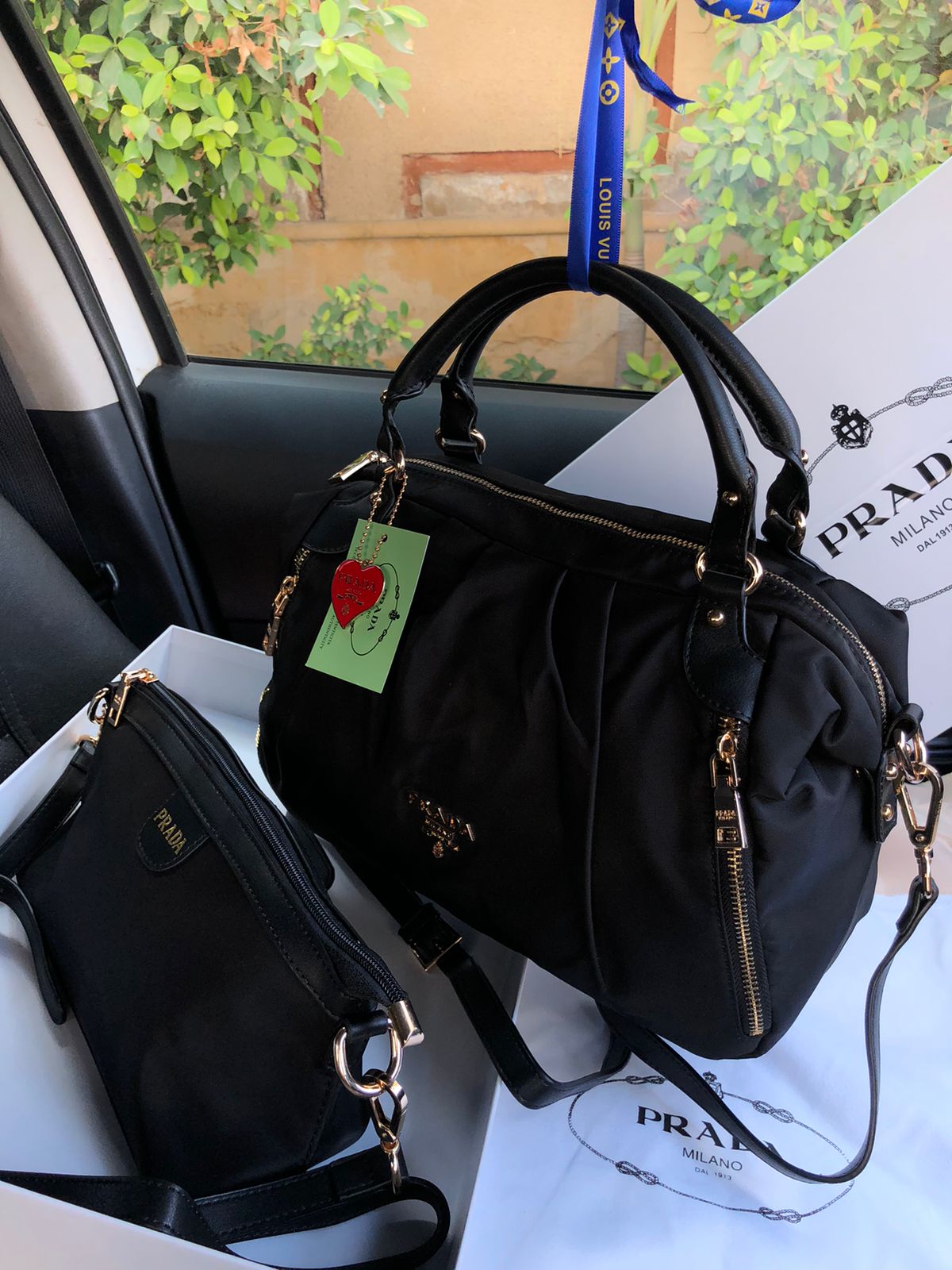 Prda Bag with Pouch Shoulder bag for Women