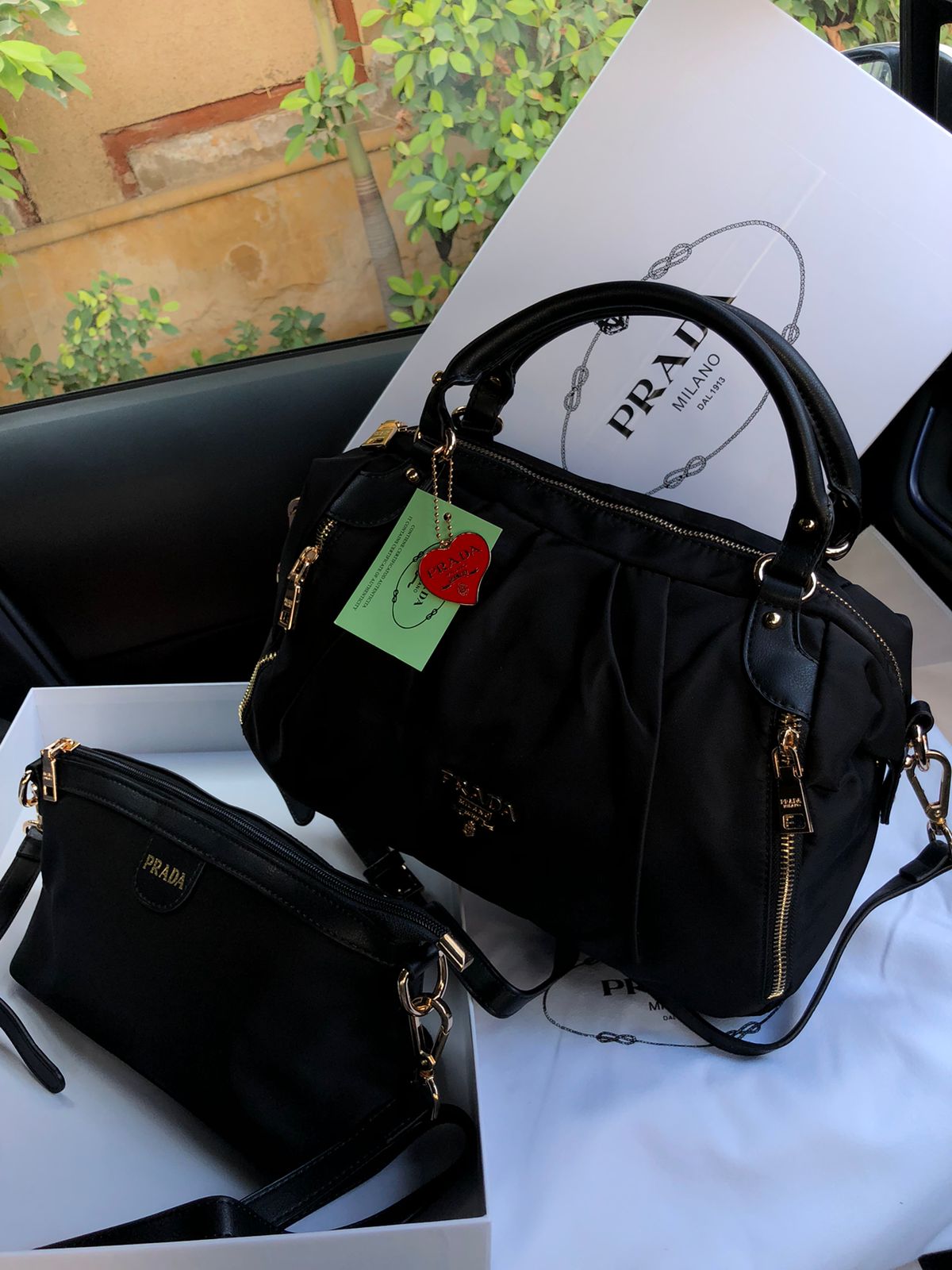 Prda Bag with Pouch Shoulder bag for Women