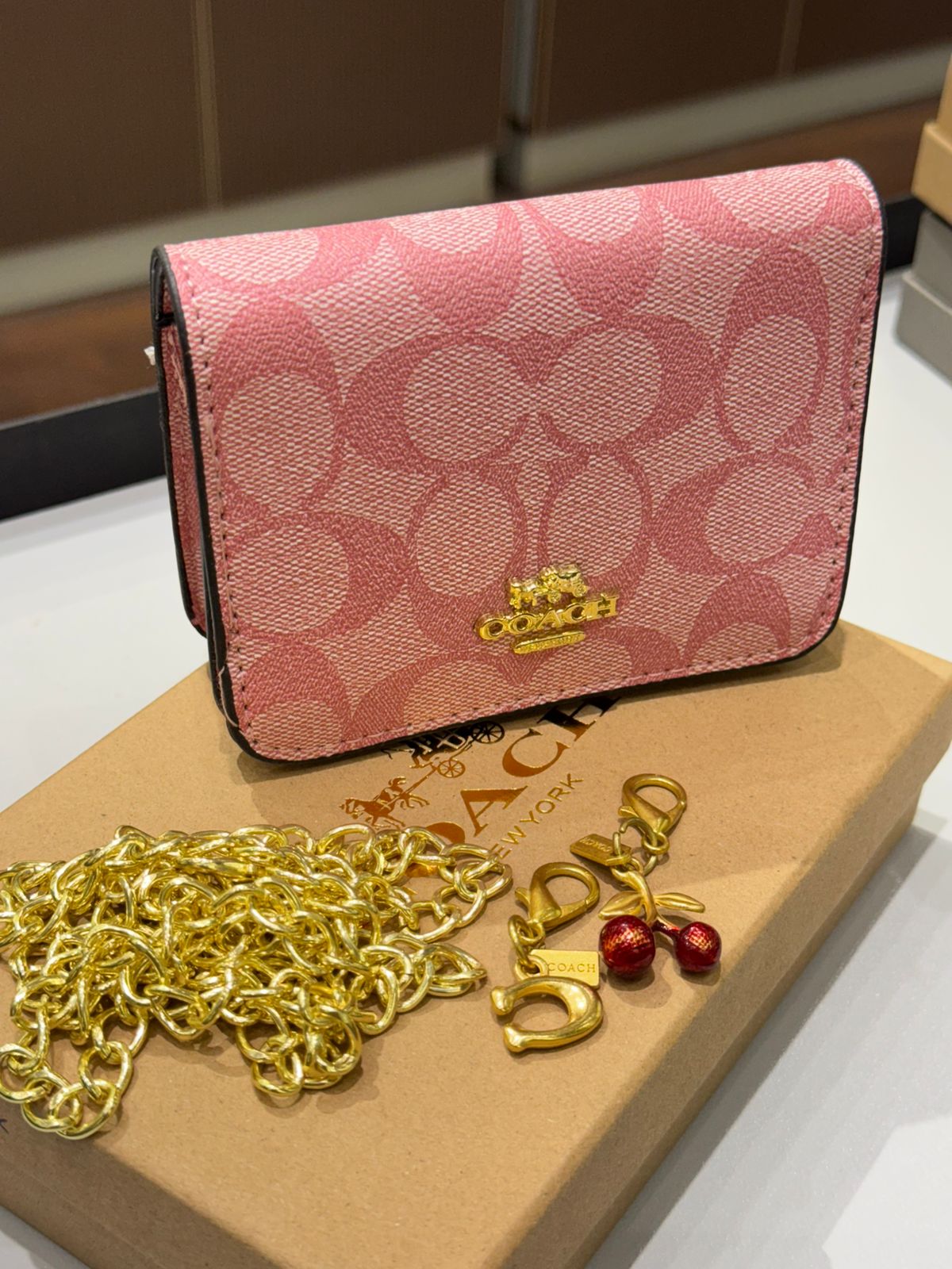 Coa-ch Wallet with Two Keyrings for Women