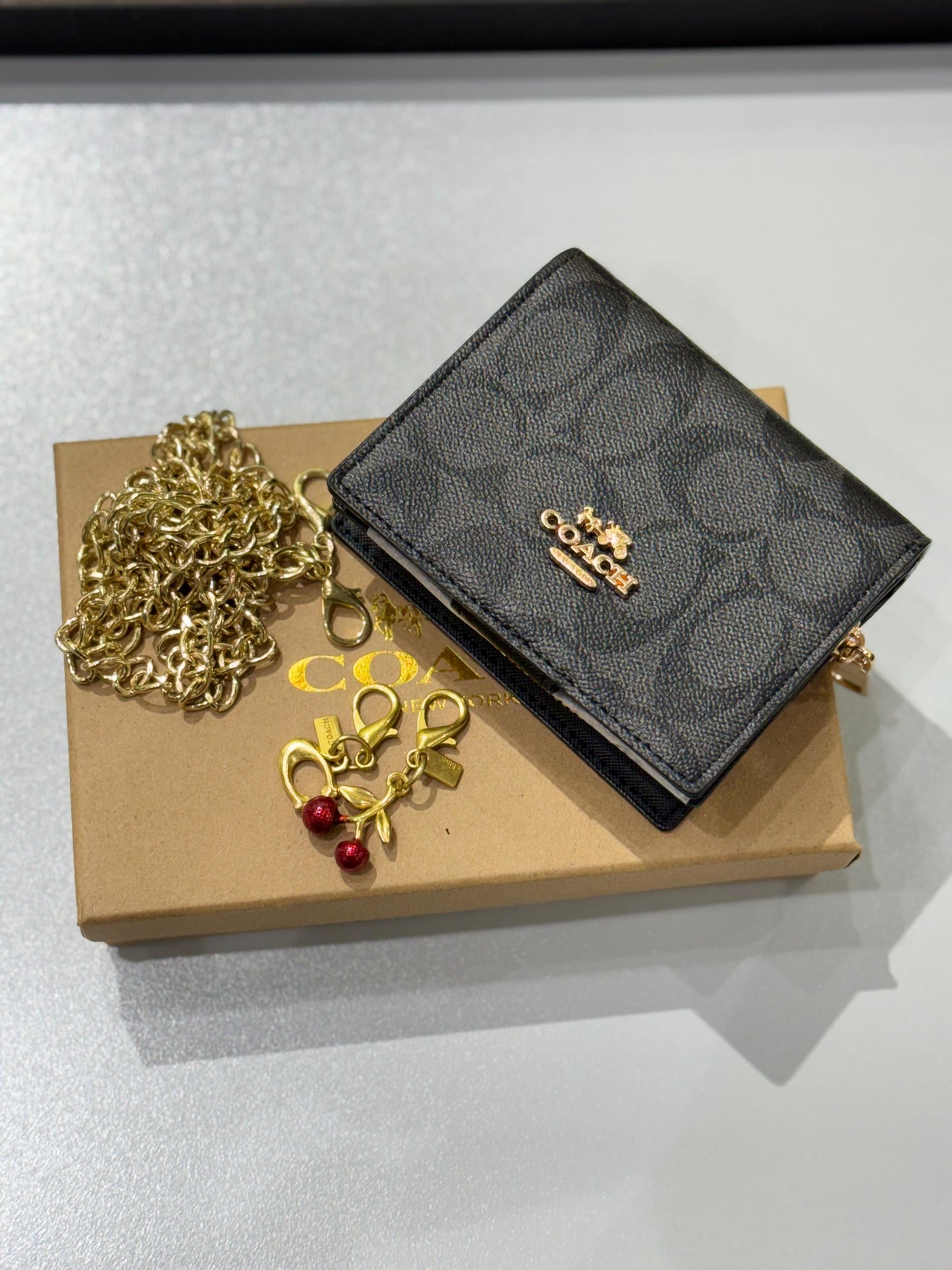 Coa-ch Wallet with Two Keyrings for Women