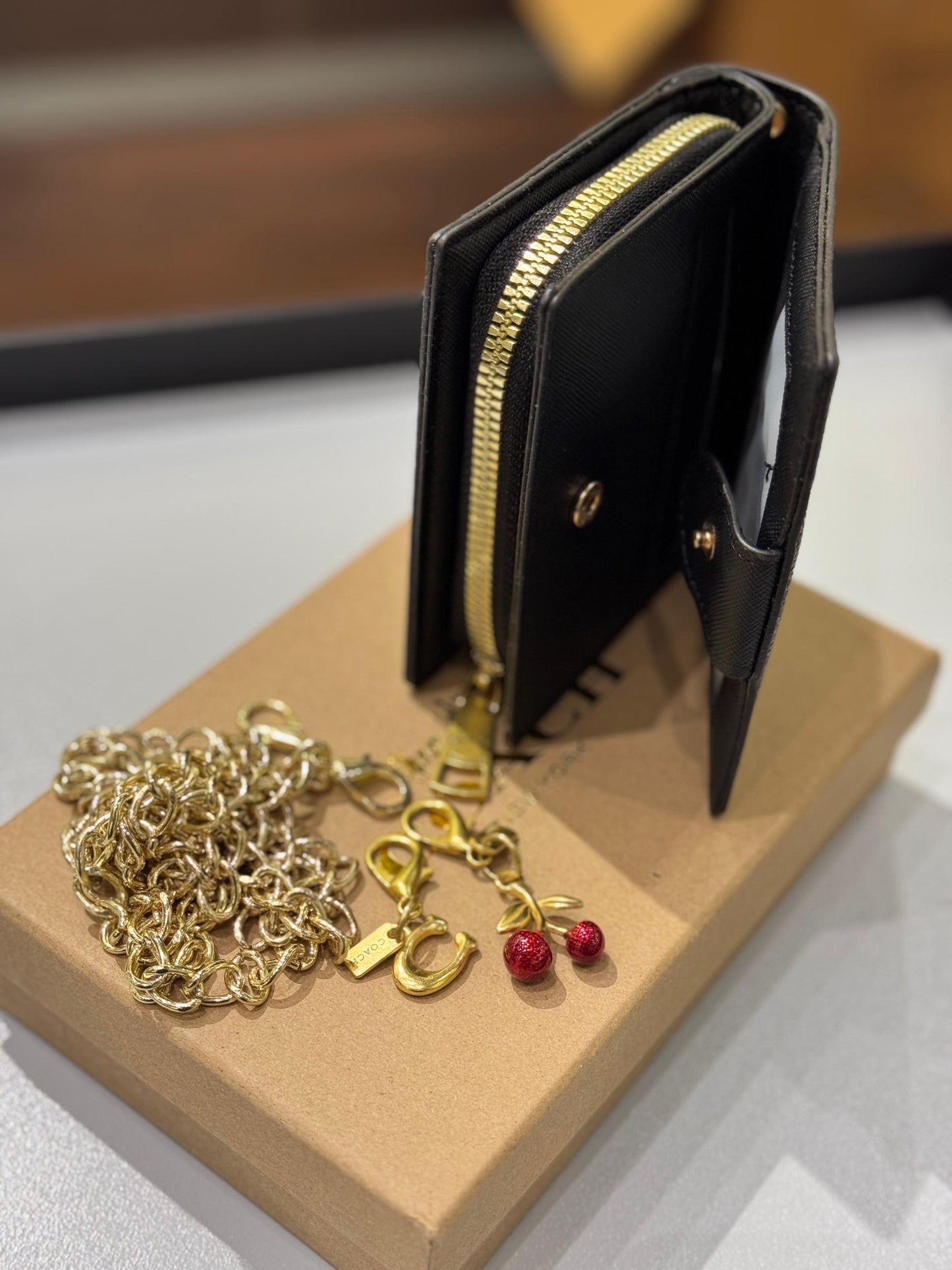 Coa-ch Wallet with Two Keyrings for Women