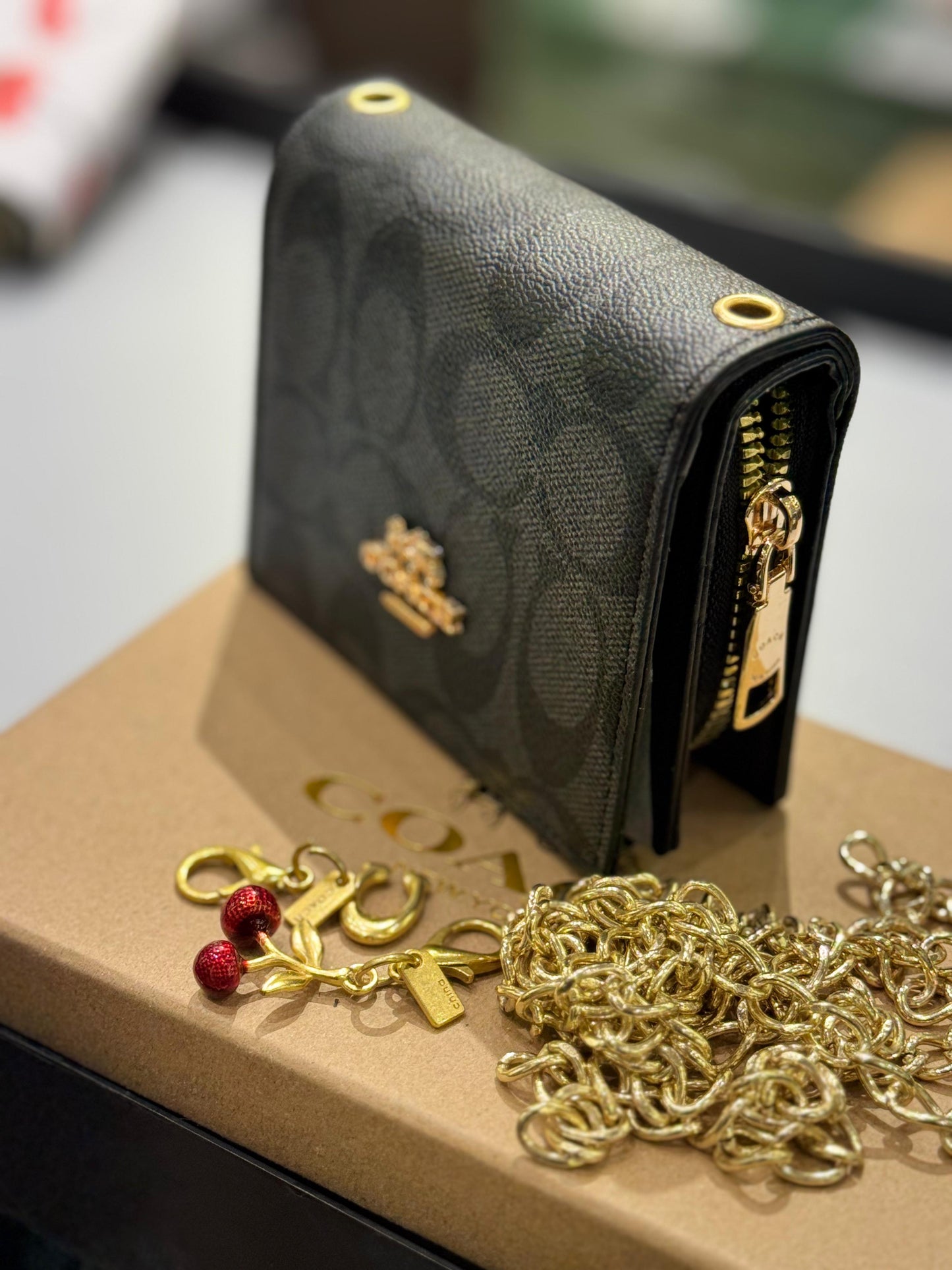 Coa-ch Wallet with Two Keyrings for Women