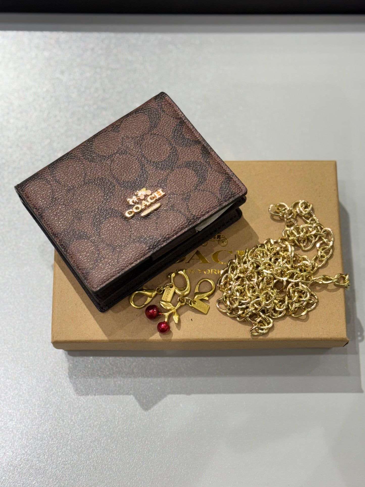 Coa-ch Wallet with Two Keyrings for Women