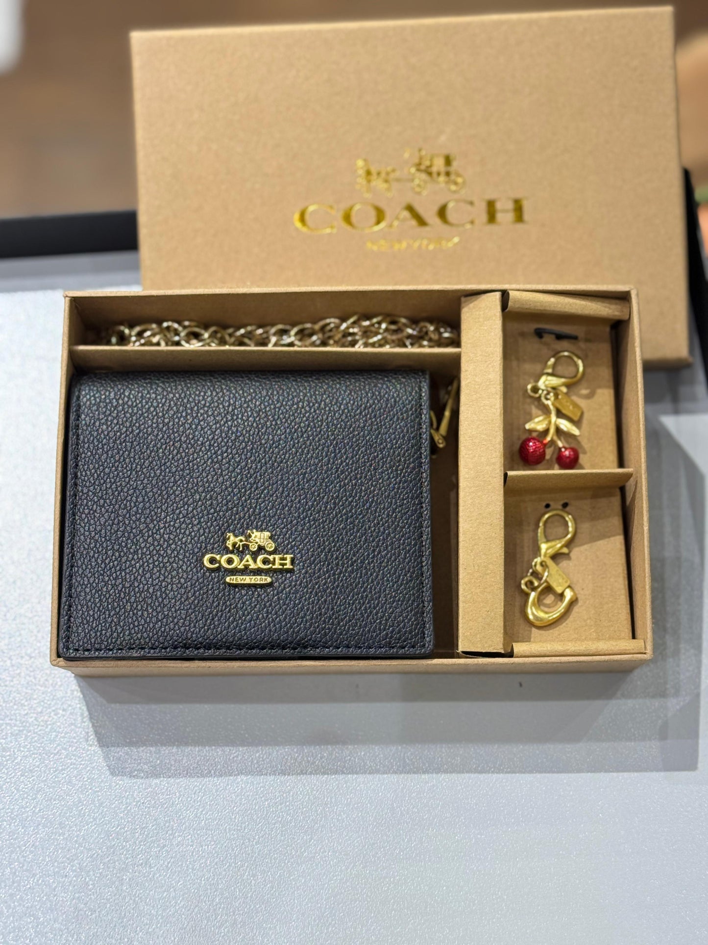 Coa-ch Wallet with Two Keyrings for Women