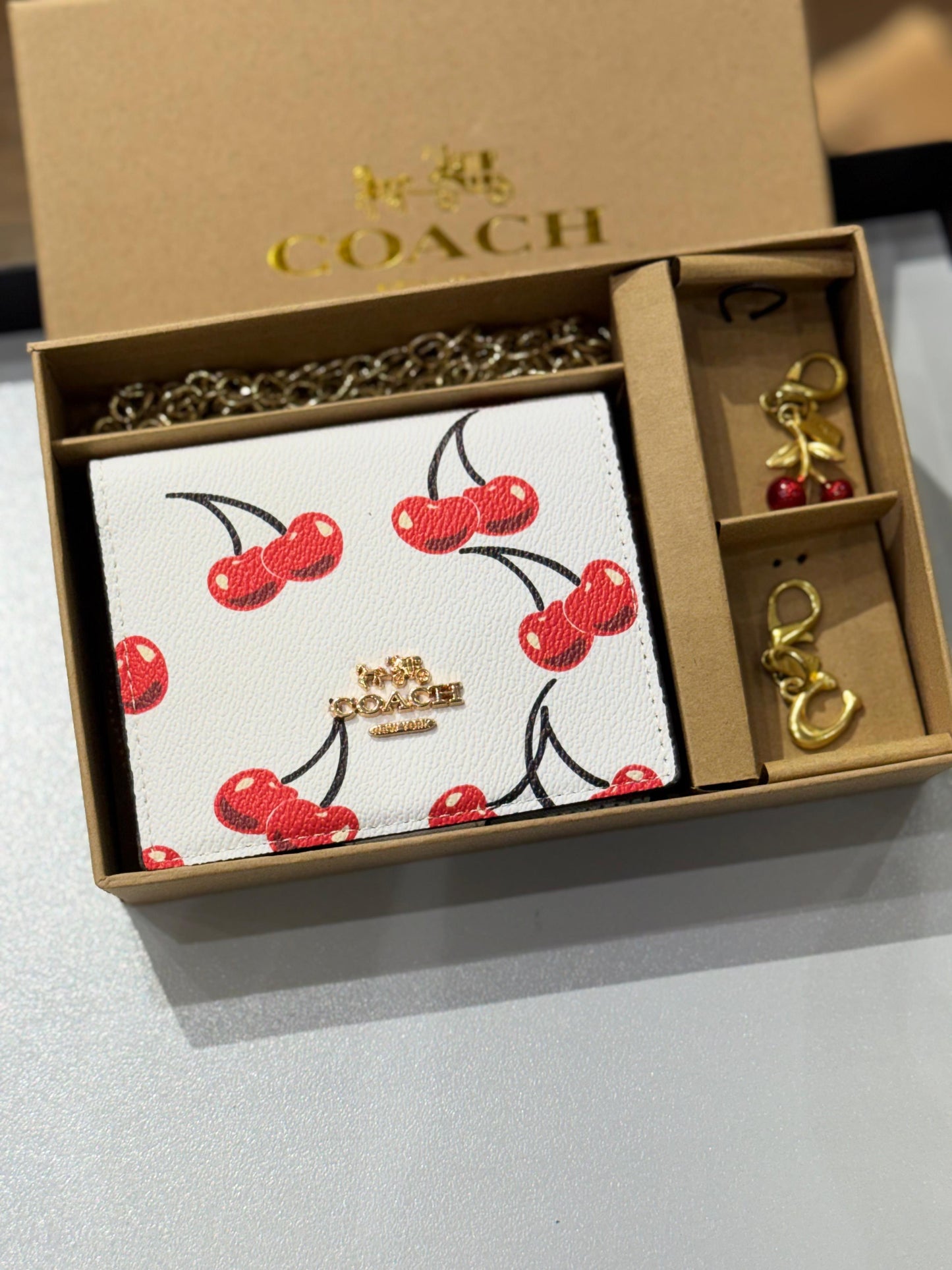 Coa-ch Wallet with Two Keyrings for Women