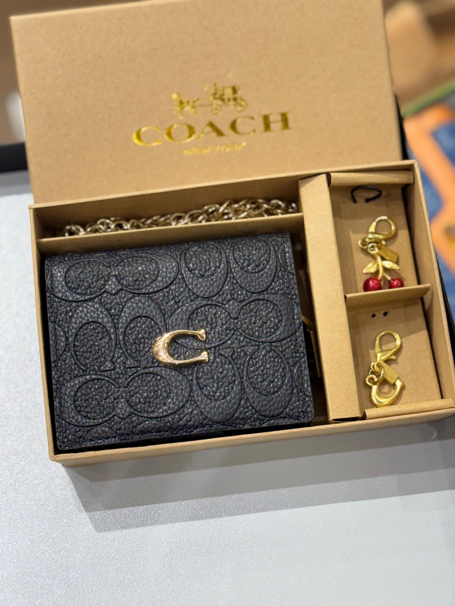 Coa-ch Wallet with Two Keyrings for Women