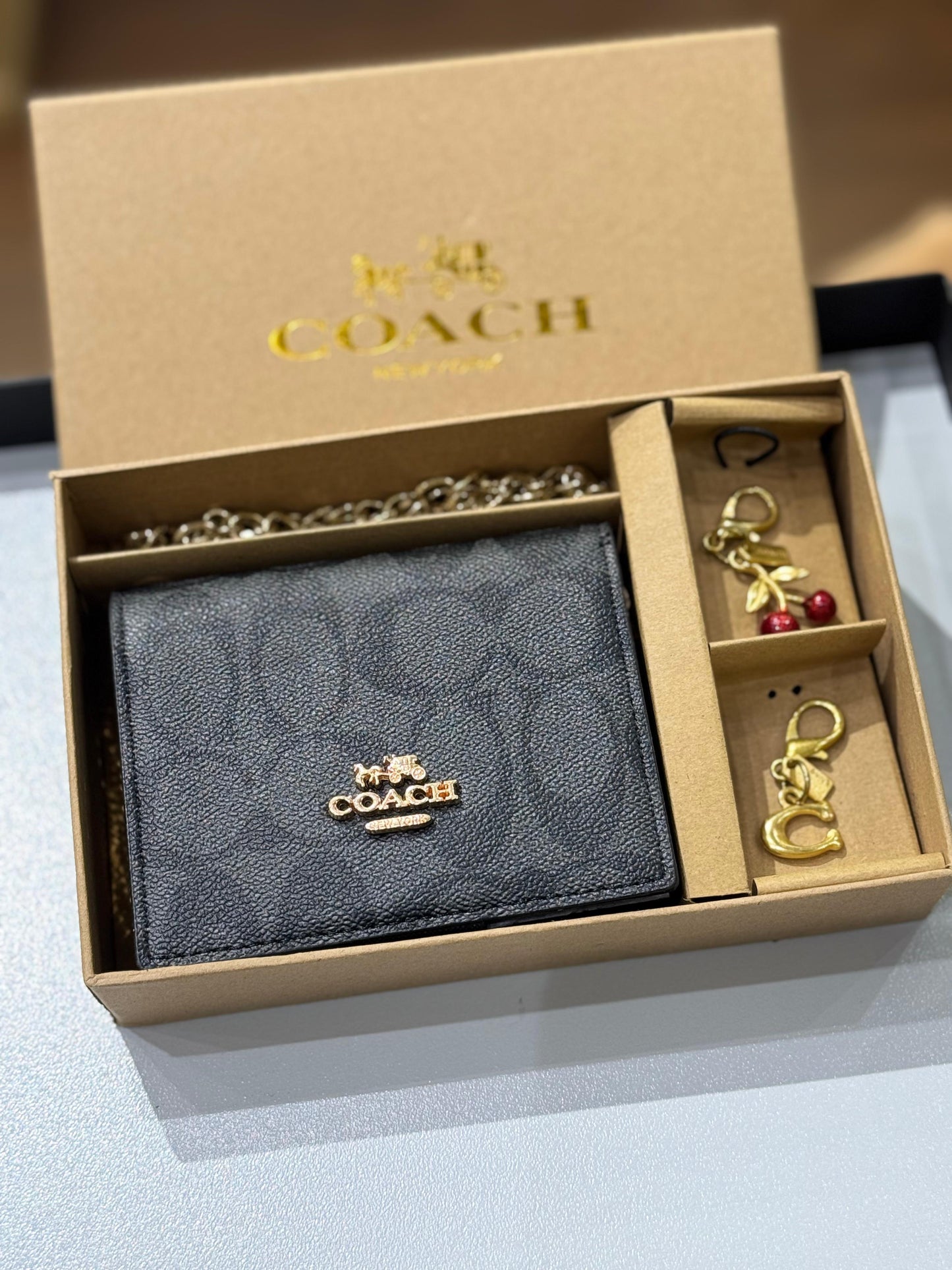 Coa-ch Wallet with Two Keyrings for Women