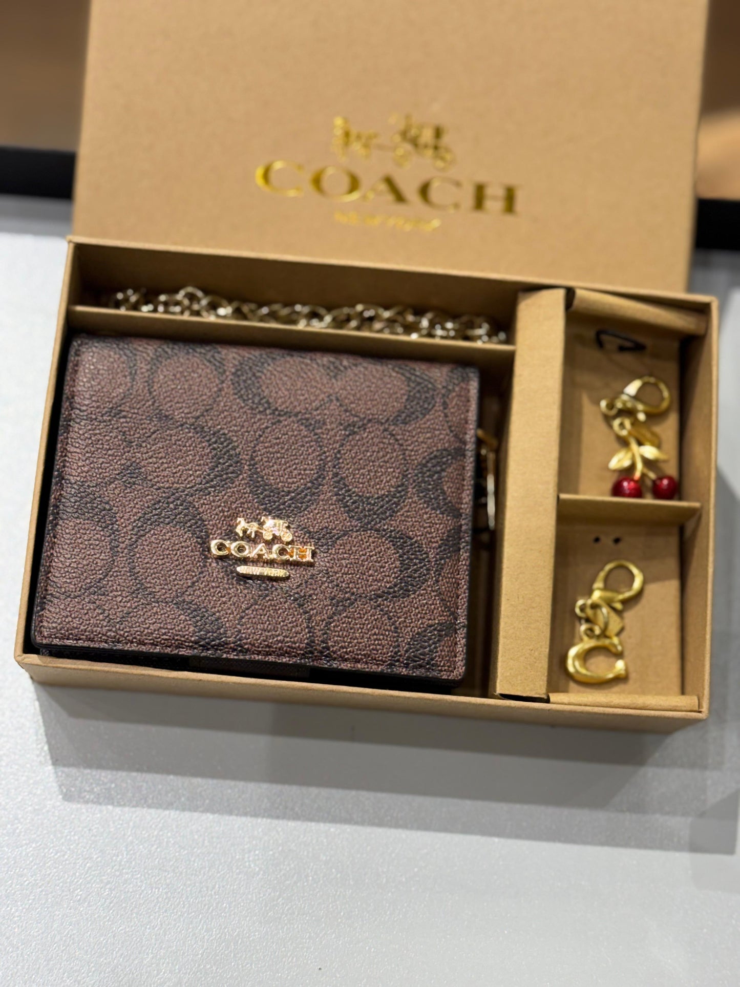 Coa-ch Wallet with Two Keyrings for Women