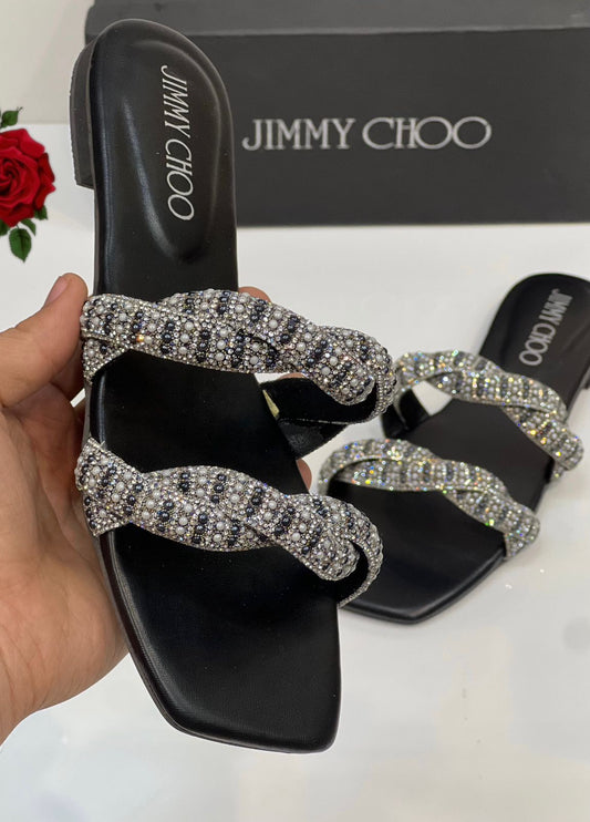 Jimmy Choo Snake Mesh Slippers for Women