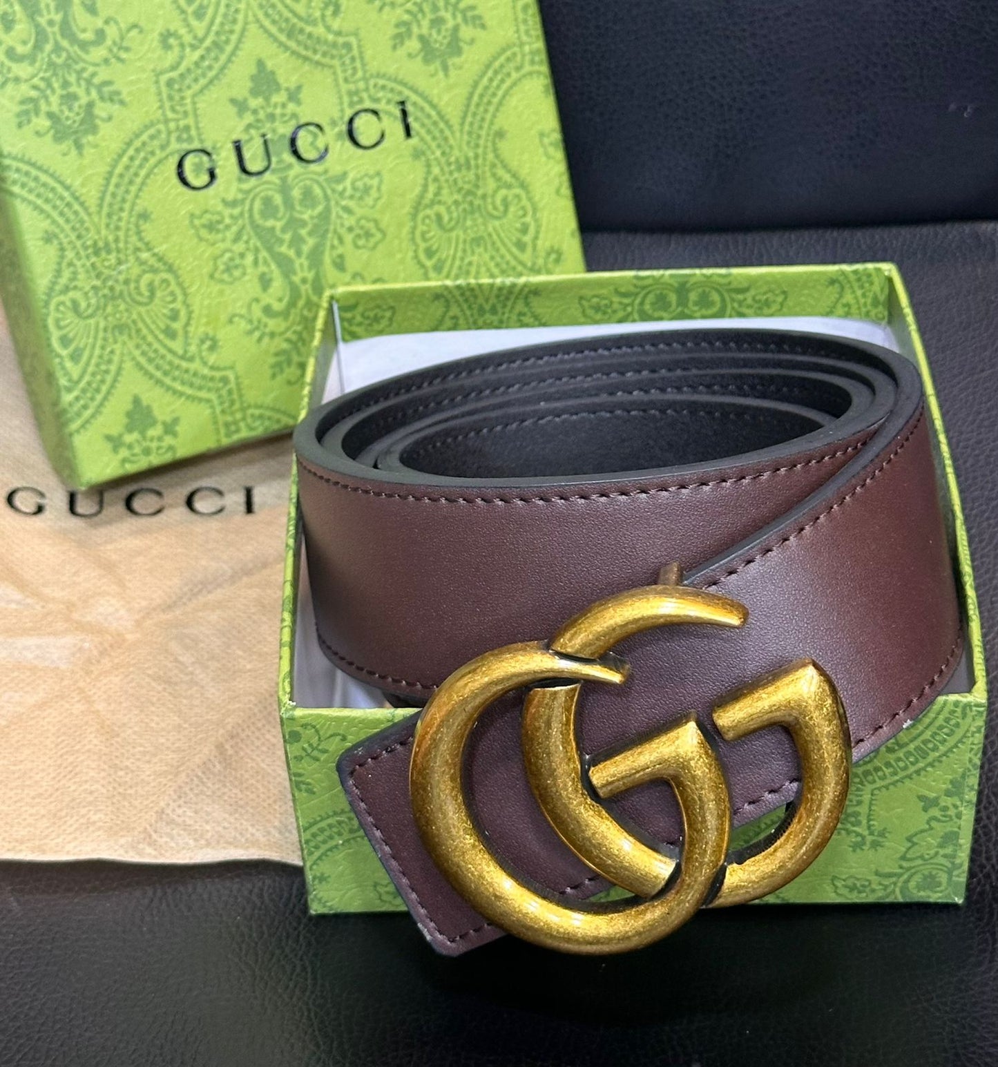 Guci Brown Belts for Men and Women