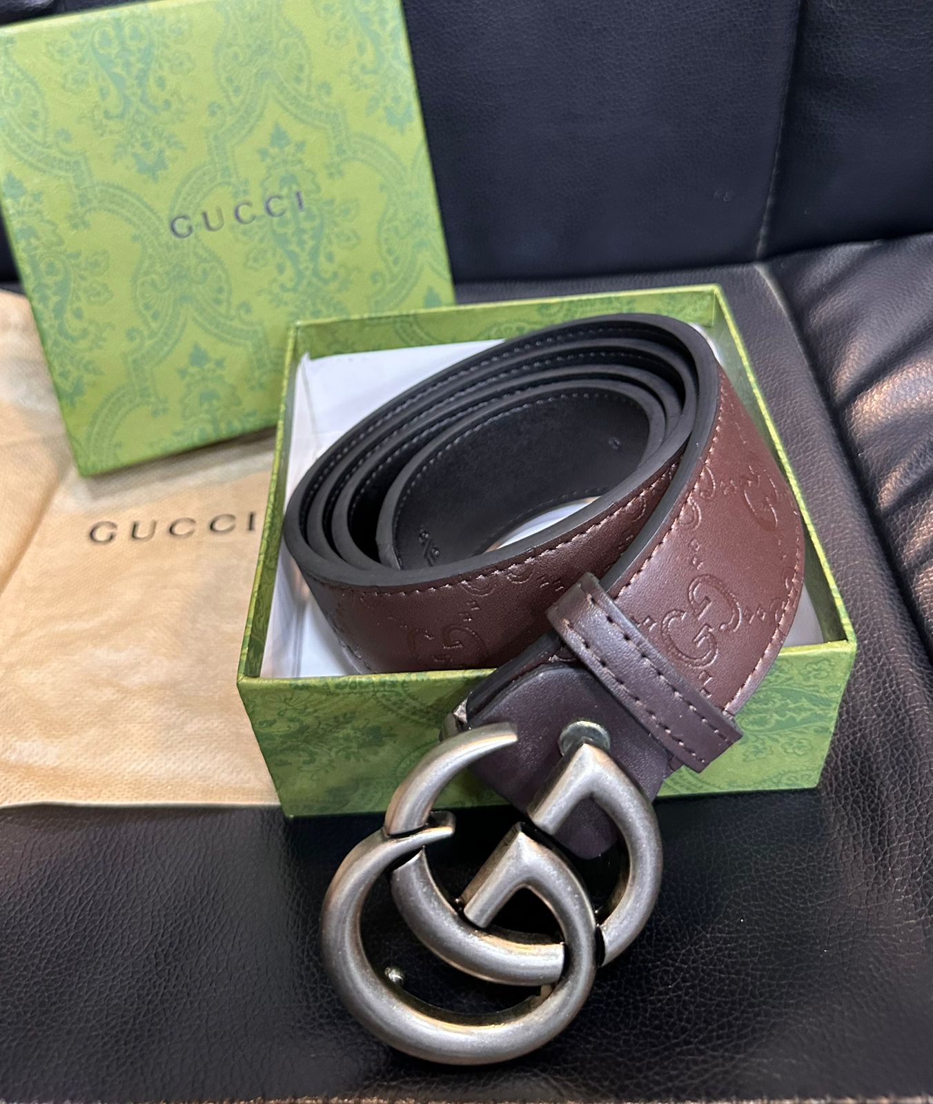 Guci Brown Belts for Men and Women