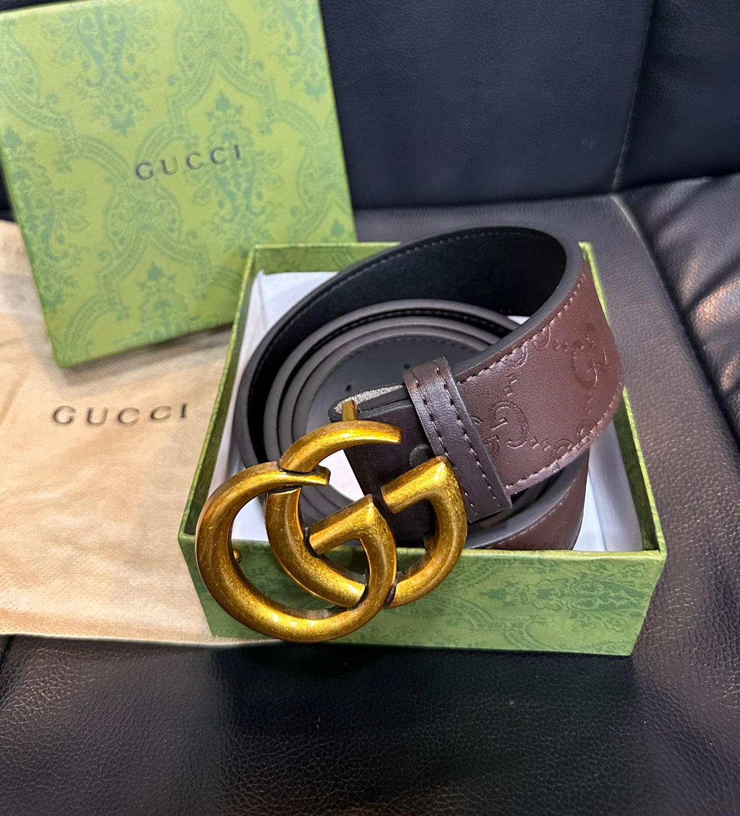 Guci Brown Belts for Men and Women