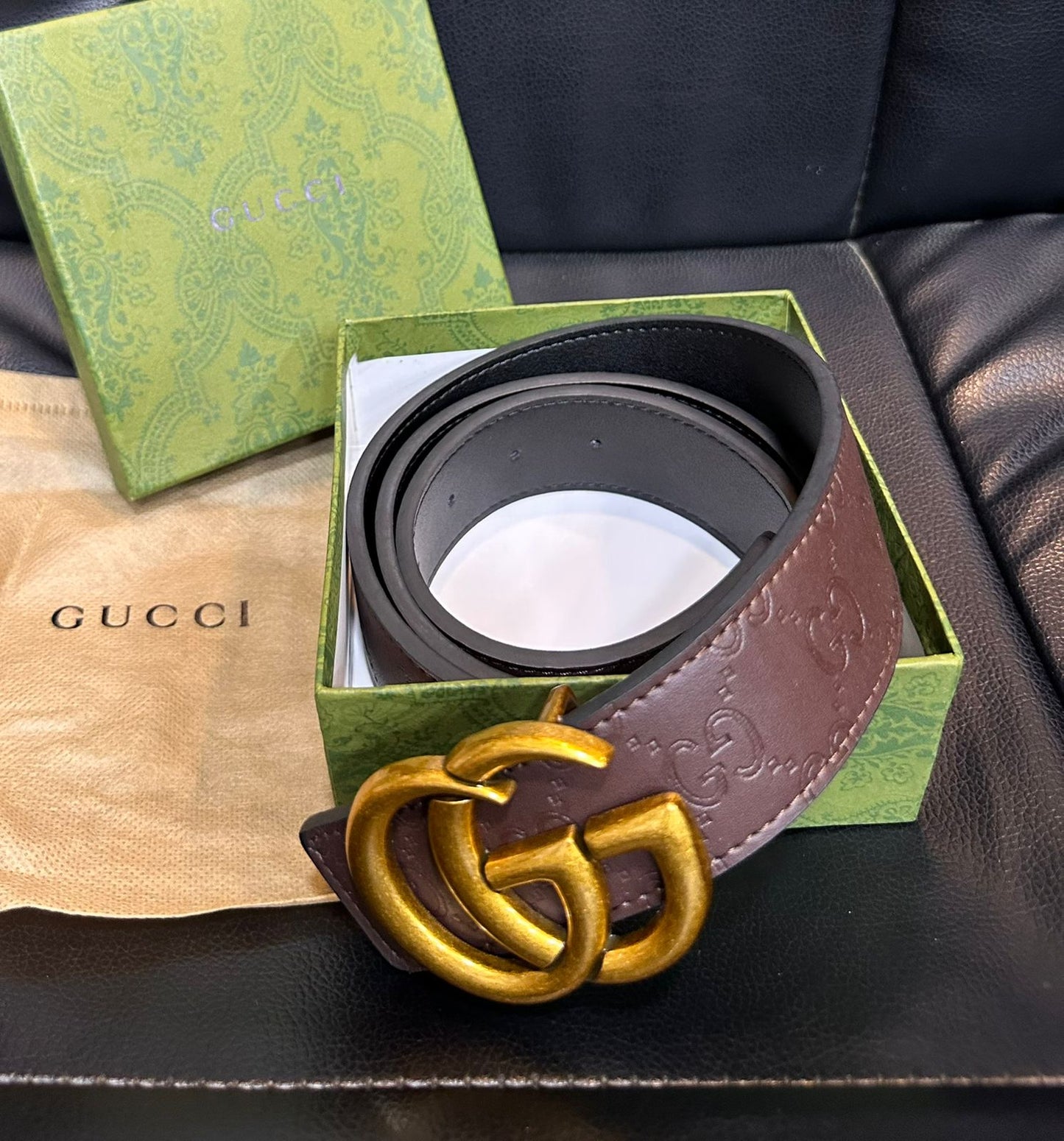 Guci Brown Belts for Men and Women