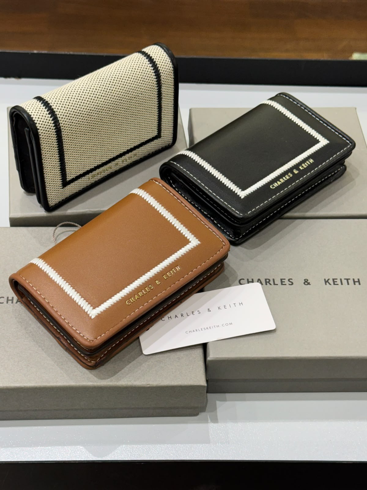 CHARLES & KEITH Astra Contrast Trim Wallet for Women