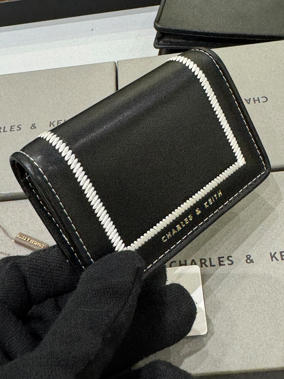 CHARLES & KEITH Astra Contrast Trim Wallet for Women