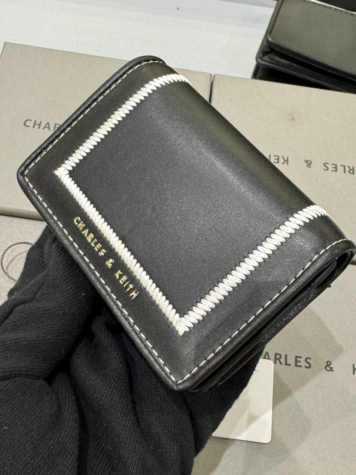 CHARLES & KEITH Astra Contrast Trim Wallet for Women