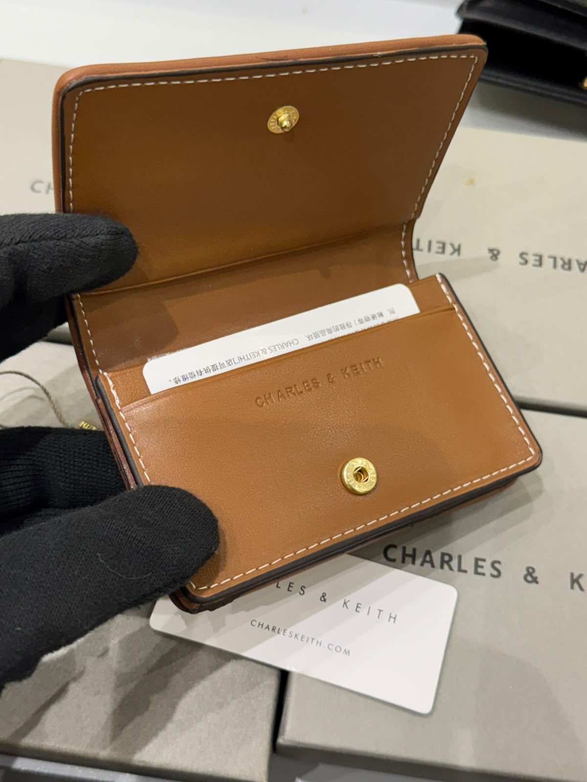 CHARLES & KEITH Astra Contrast Trim Wallet for Women
