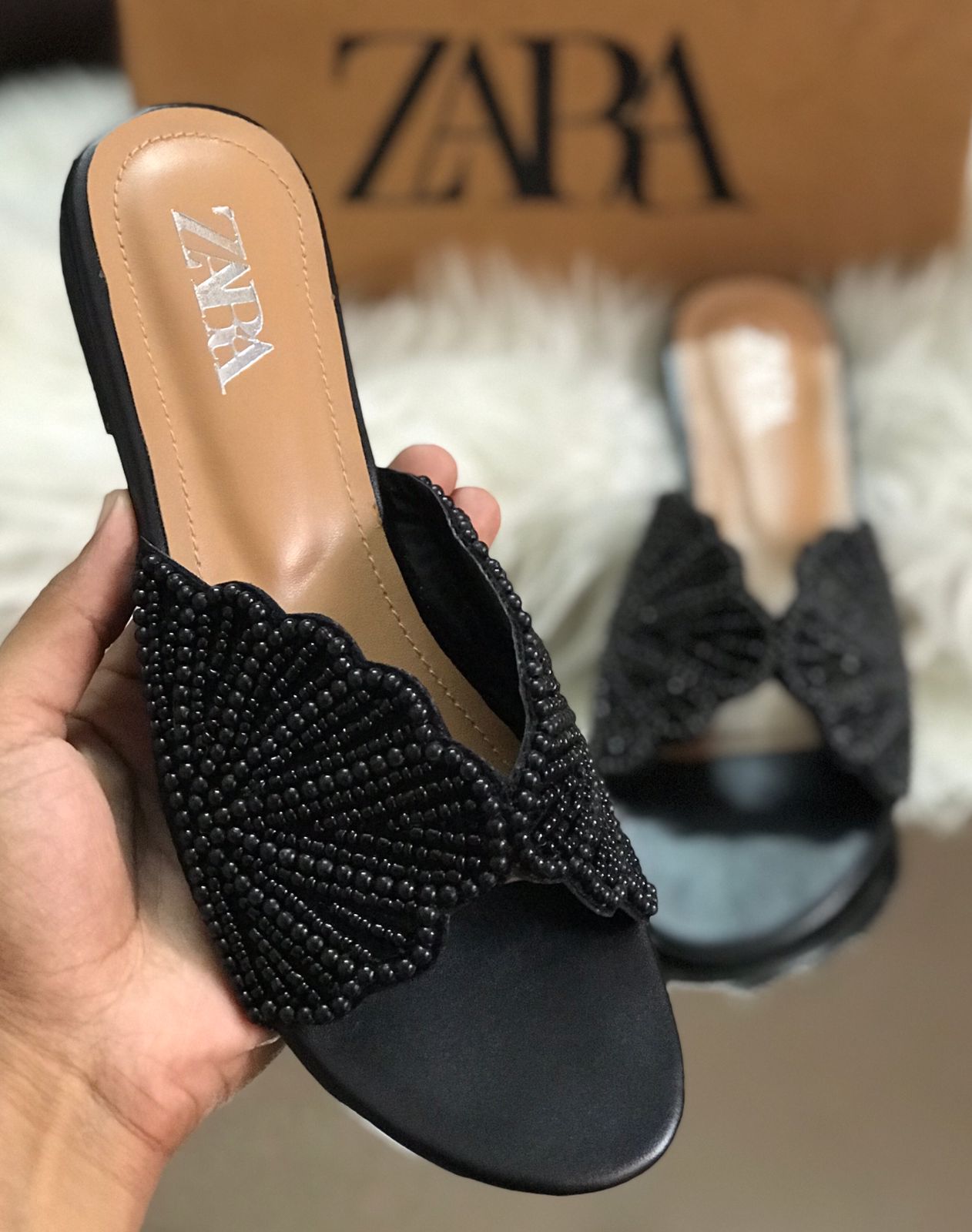 Zara Pearl Slippers for Women