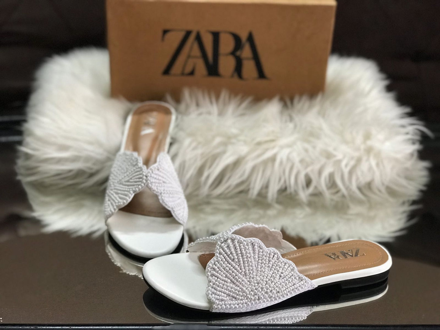 Zara Pearl Slippers for Women