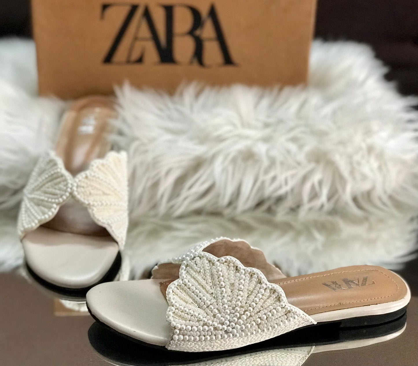 Zara Pearl Slippers for Women