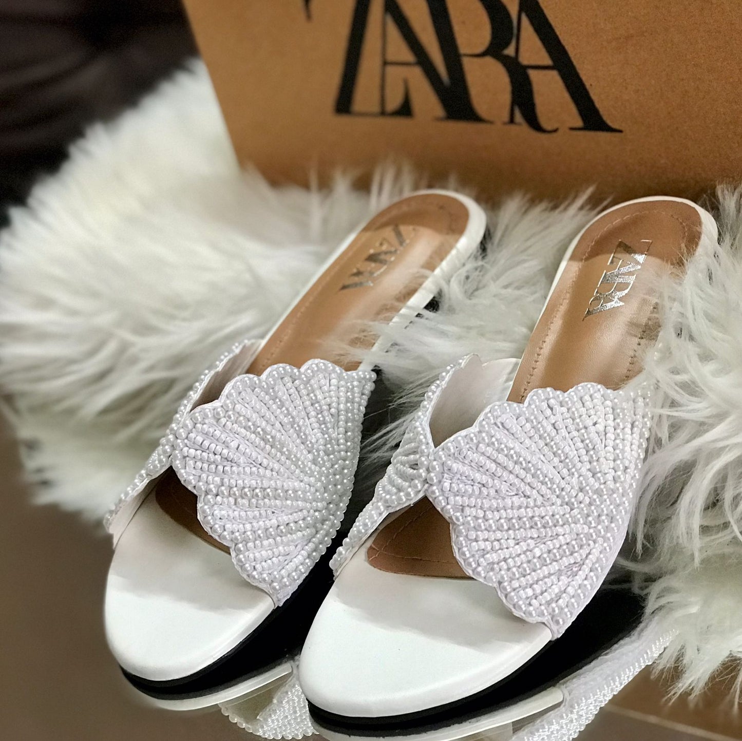 Zara Pearl Slippers for Women