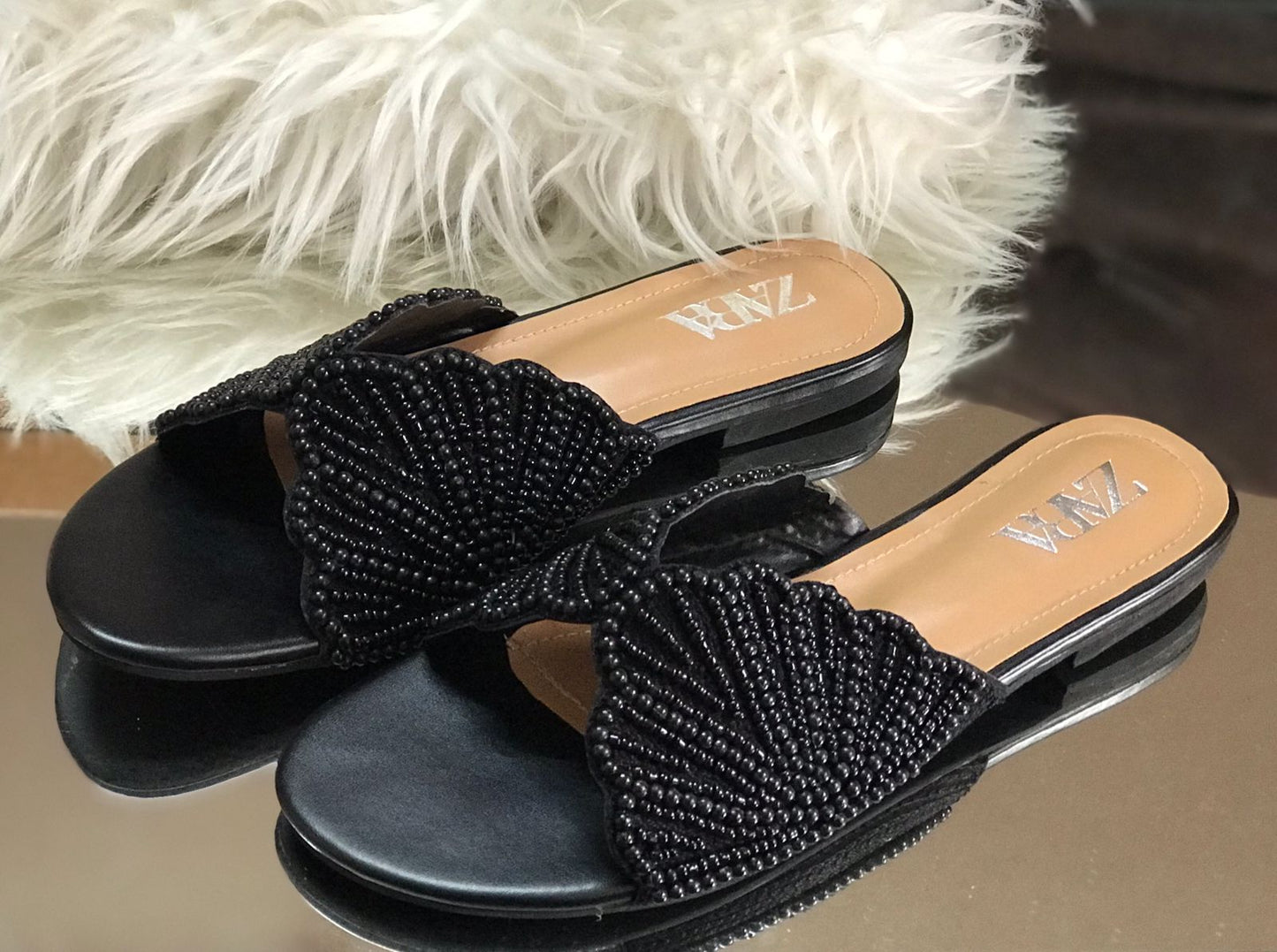 Zara Pearl Slippers for Women