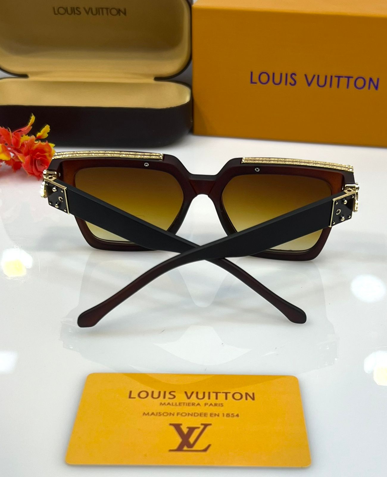 LvE Brown Sunglasses for Men and Women