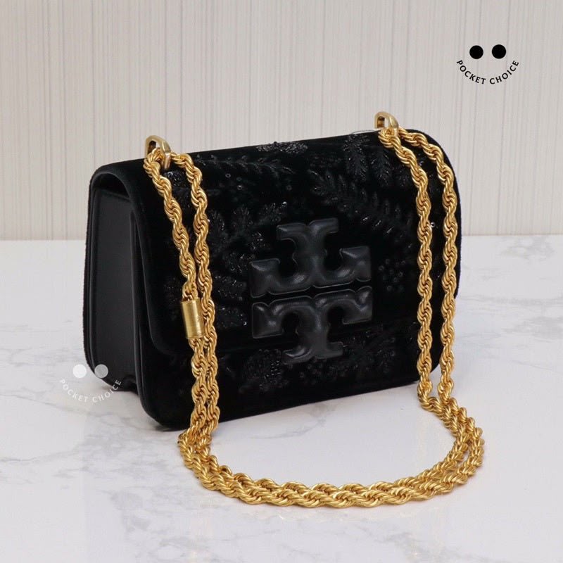 Tory Burch Eleanor Embroidered Velvet Shoulder bag for Women