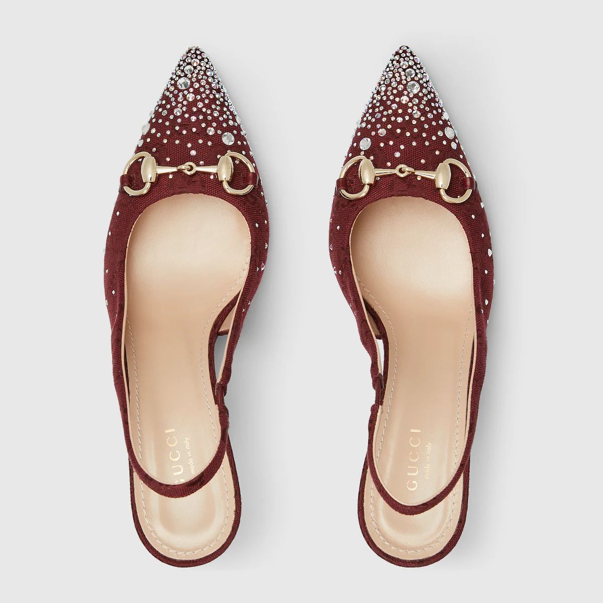 Guci Premium Sling back Pump with Crystal Horsebit Heels for Women