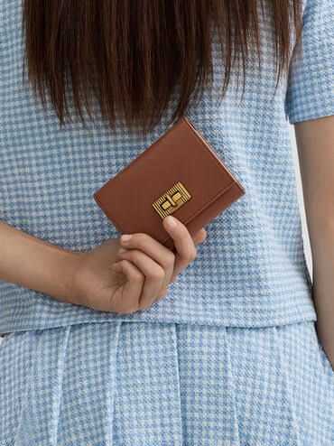 Charles & Keith Edna Turn lock Knotted Strap wallet for Women
