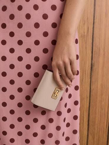 Charles & Keith Edna Turn lock Knotted Strap wallet for Women
