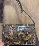 Roberto Cavelli with Golden Python and Snake Motif Shoulder bag for Women